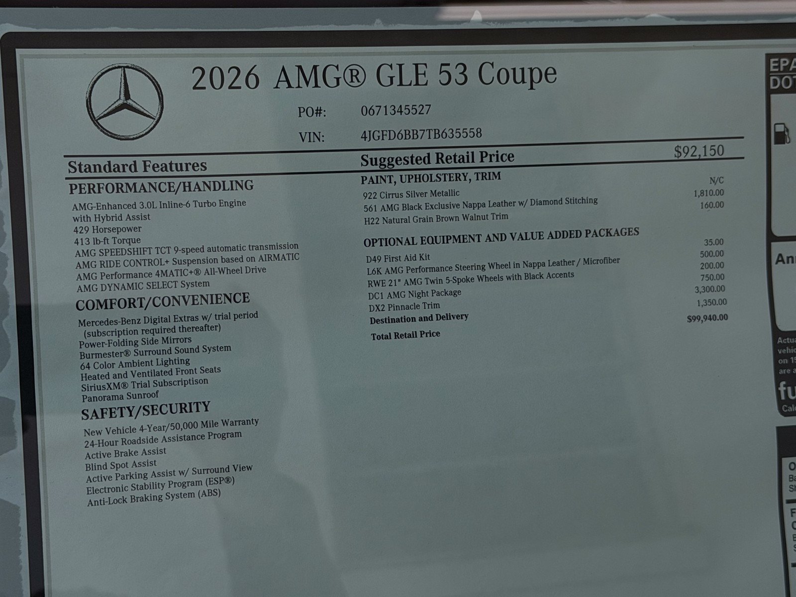 New 2026 Mercedes-Benz GLE 53 AMG 4MATIC Coupe image 24