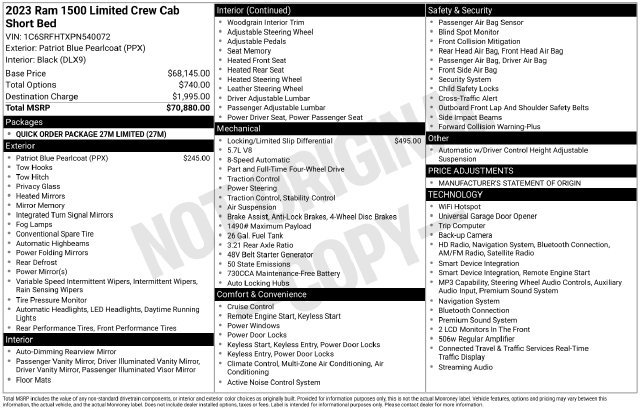 Used 2023 RAM 1500 Limited AWD/4WD image 6