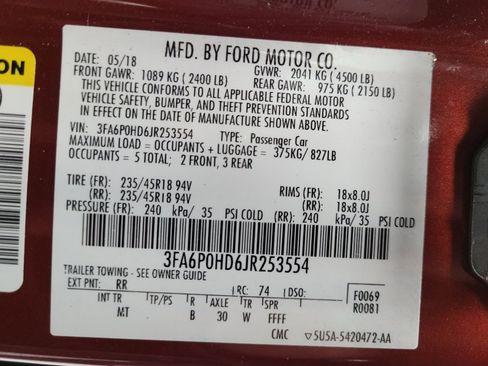 Used 2018 Ford Fusion SE w/ Equipment Group 201A FWD image 33