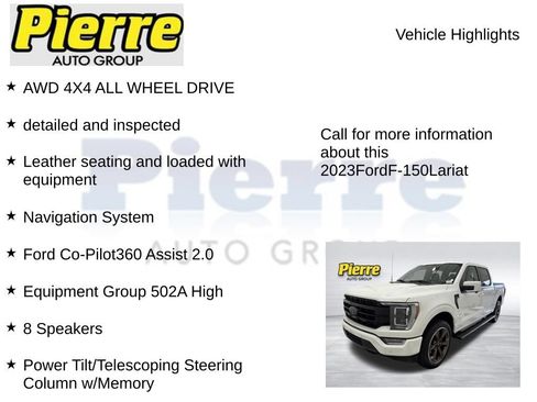 Used 2023 Ford F150 Lariat w/ Equipment Group 502A High AWD/4WD image 7