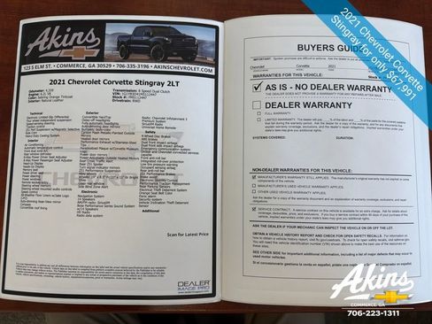 Certified 2021 Chevrolet Corvette Stingray Preferred Conv w/ Z51 Performance Package image 26