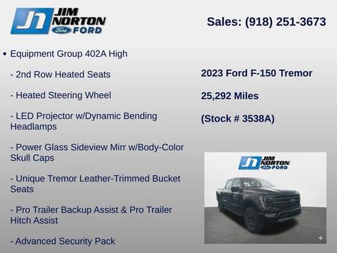 Used 2023 Ford F150 Tremor w/ Equipment Group 402A High AWD/4WD image 15