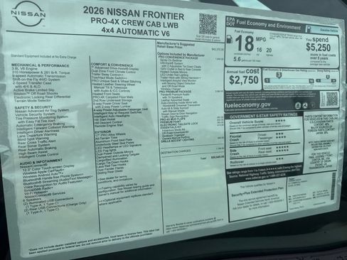 New 2026 Nissan Frontier PRO-4X AWD/4WD image 39