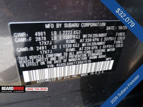 New 2026 Subaru Forester Standard Model image 44