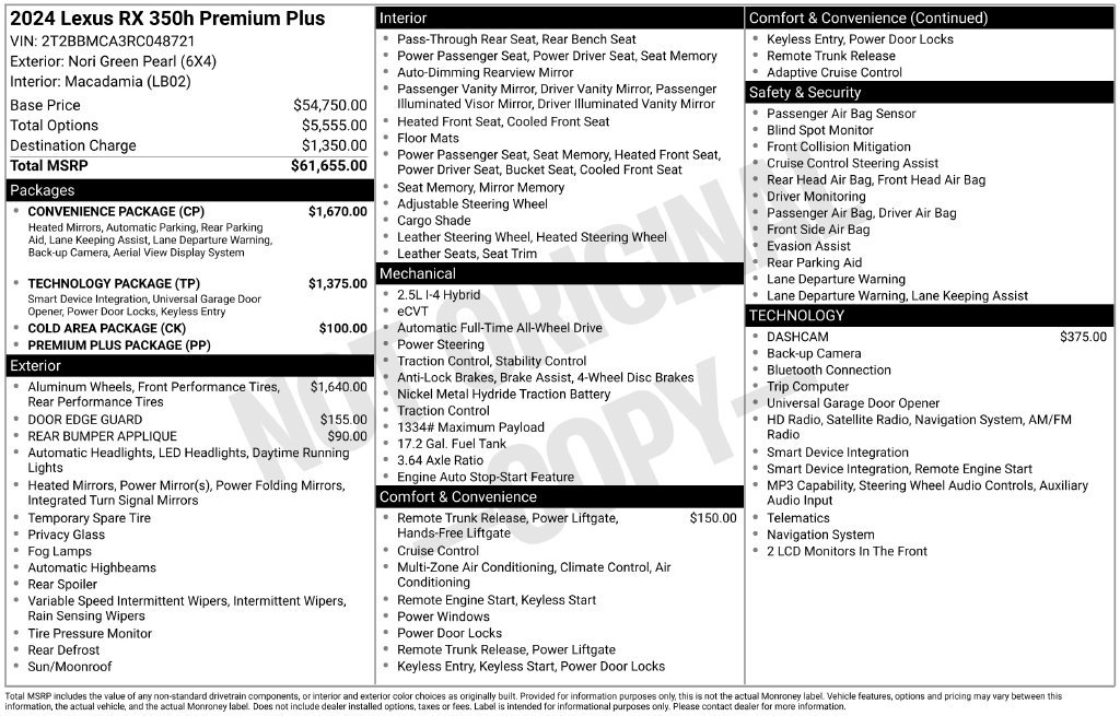Used 2024 Lexus RX 350 w/ Convenience Package AWD/4WD image 1