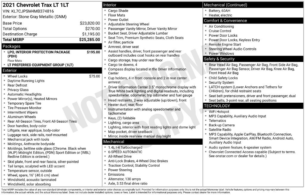 Used 2021 Chevrolet Trax LT AWD/4WD image 4