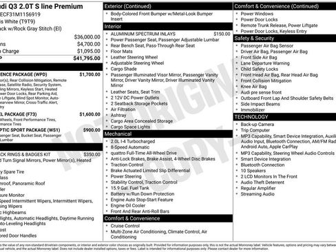 Used 2021 Audi Q3 2.0T Premium w/ Convenience Package AWD/4WD image 39