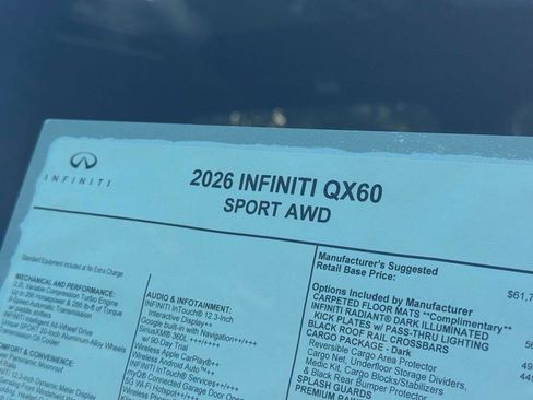 New 2026 INFINITI QX60 Sport w/ Dark Cargo Package image 24