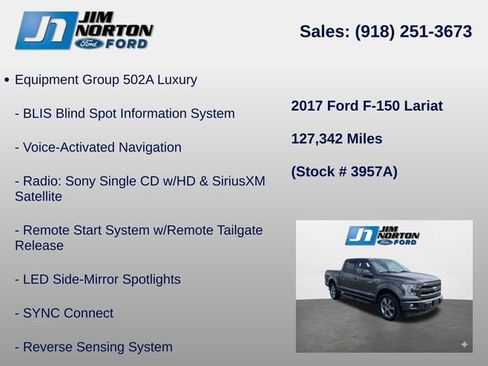 Used 2017 Ford F150 Lariat w/ Equipment Group 502A Luxury AWD/4WD image 8