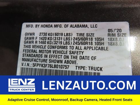 Used 2020 Honda Ridgeline RTL-E image 52