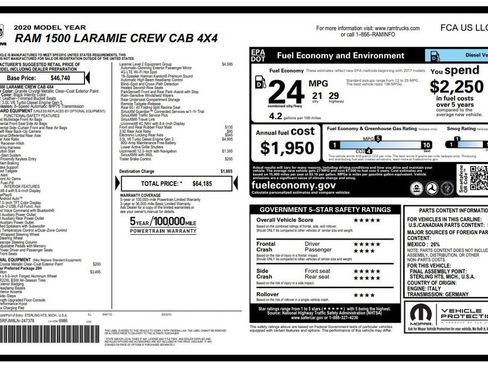 Used 2020 RAM 1500 Laramie AWD/4WD image 4