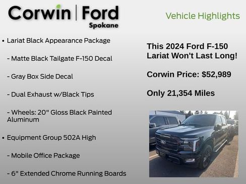 Used 2024 Ford F150 Lariat w/ Equipment Group 502A High AWD/4WD image 12