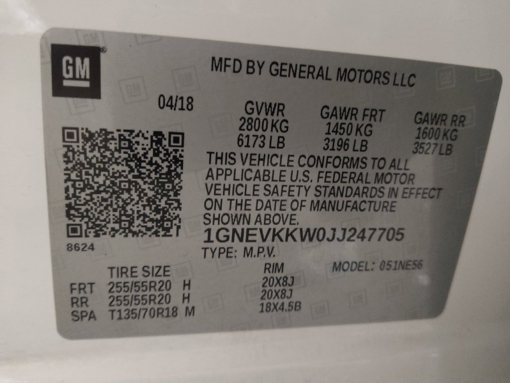 Used 2018 Chevrolet Traverse High Country w/ LPO, Floor Liner Package AWD/4WD image 33
