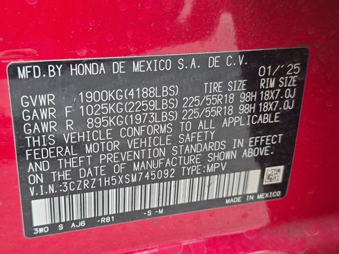 Certified 2025 Honda HR-V Sport image 21