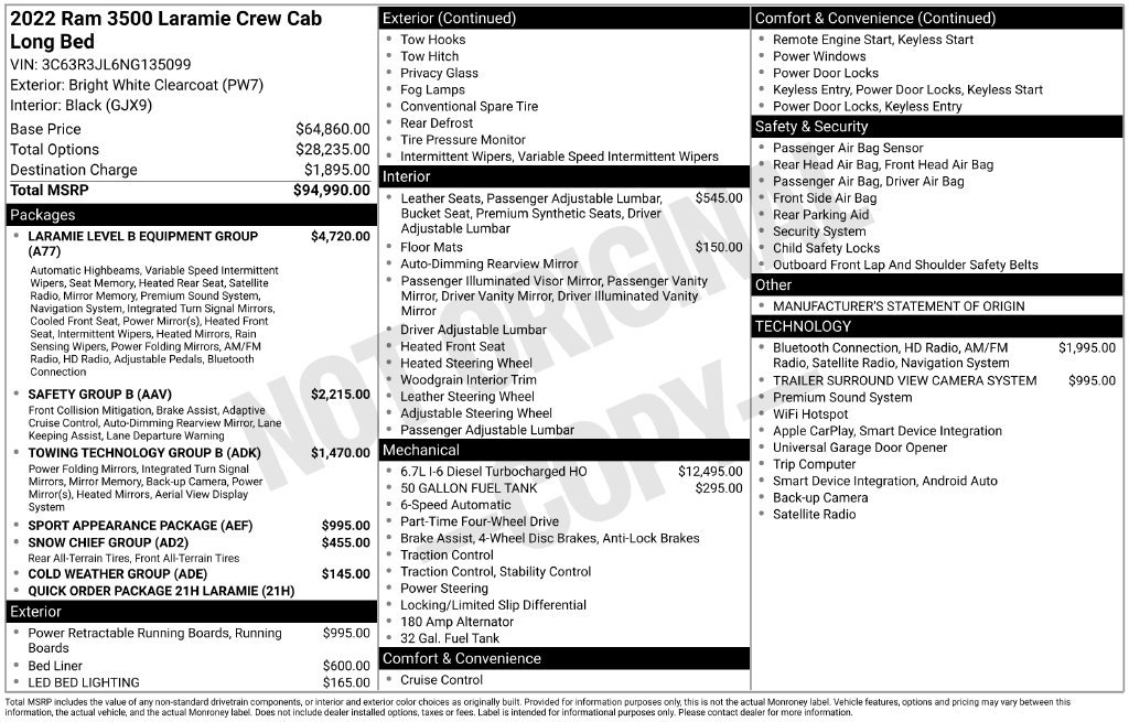 Used 2022 RAM 3500 Laramie AWD/4WD image 3