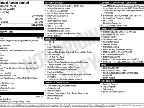 Used 2020 Hyundai Accent Limited FWD image 17