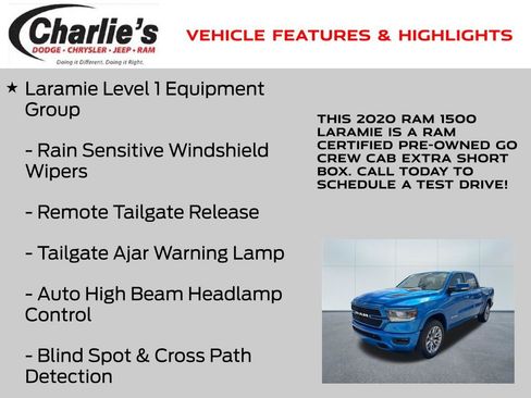 Certified 2020 RAM 1500 Laramie w/ Sport Appearance Package AWD/4WD image 13