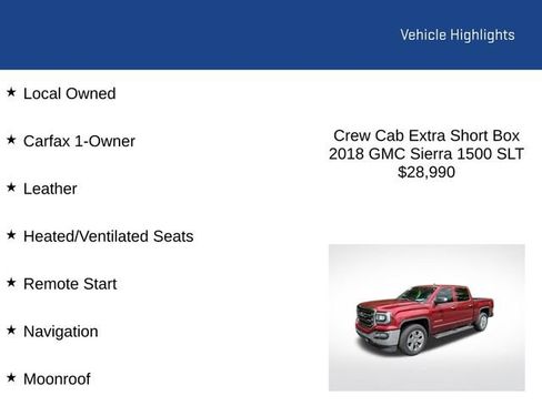 Used 2018 GMC Sierra 1500 SLT AWD/4WD image 2