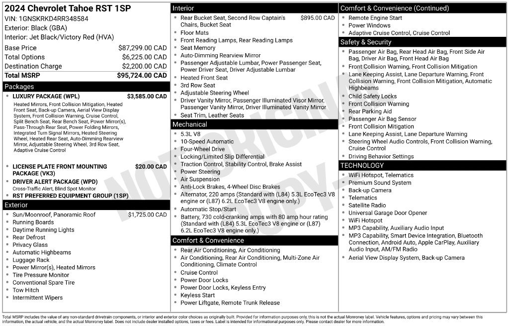 Used 2024 Chevrolet Tahoe RST w/ Luxury Package AWD/4WD image 33