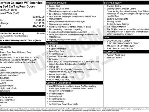 Used 2020 Chevrolet Colorado W/T w/ WT Convenience Package RWD image 20
