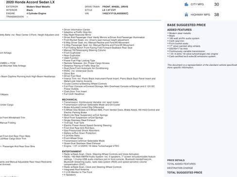 Used 2020 Honda Accord LX image 3