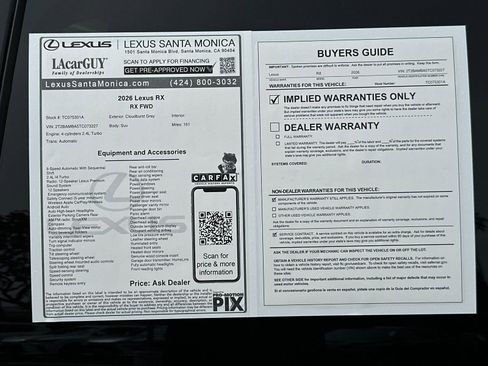Used 2026 Lexus RX 350 Premium image 35