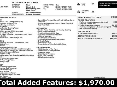 Used 2021 Lexus IS 350 F Sport image 3