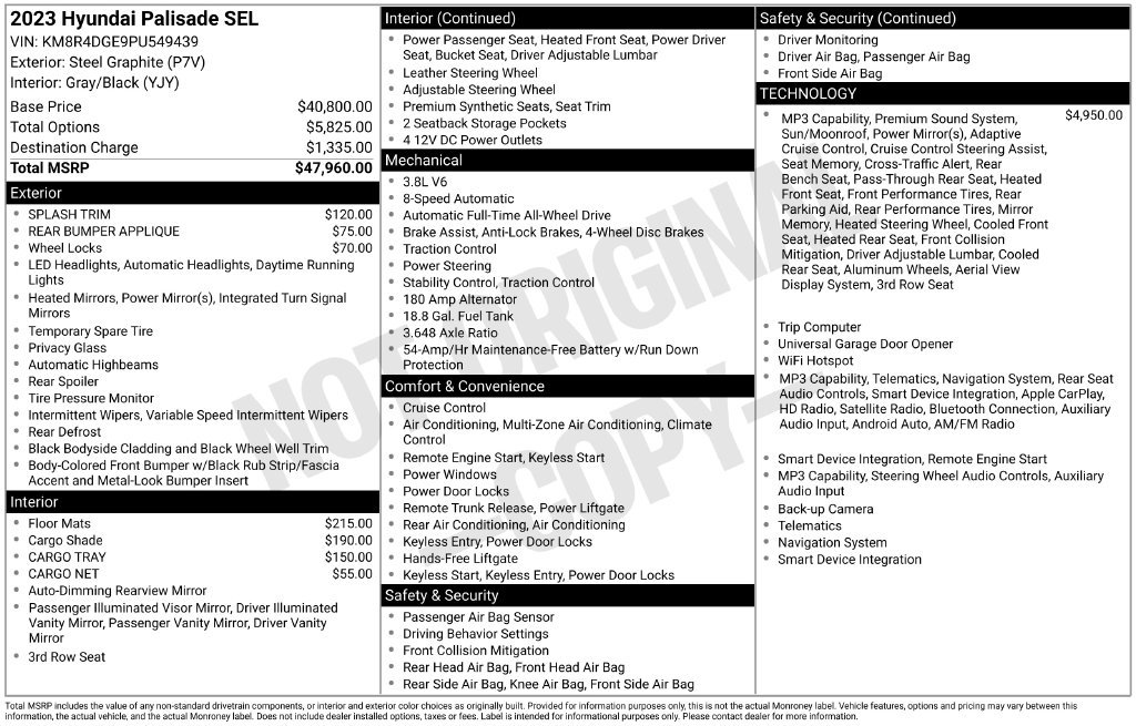 Used 2023 Hyundai Palisade SEL AWD/4WD image 42