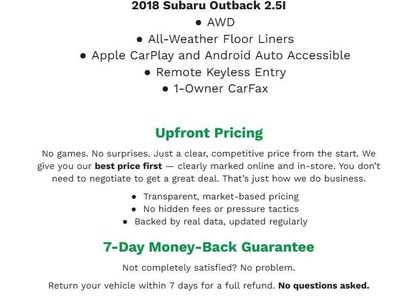Used 2018 Subaru Outback 2.5i w/ Protection Package #1
