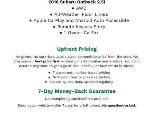 Used 2018 Subaru Outback 2.5i w/ Protection Package #1 image 1