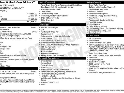 Certified 2023 Subaru Outback Onyx Edition XT AWD/4WD image 7