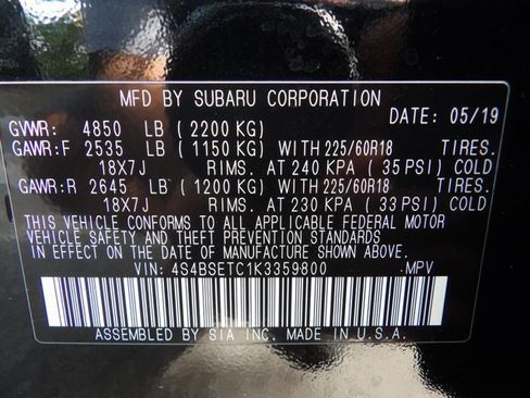 Used 2019 Subaru Outback 3.6R Touring AWD/4WD image 31