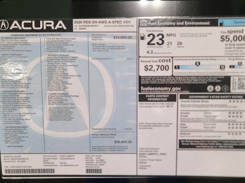 New 2026 Acura RDX A-Spec AWD/4WD image 35