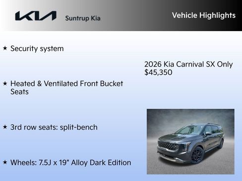 New 2026 Kia Carnival SX w/ SX Dark Edition Package image 15