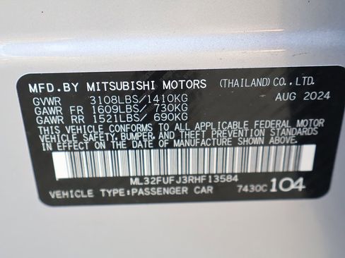 New 2024 Mitsubishi Mirage G4 ES image 56