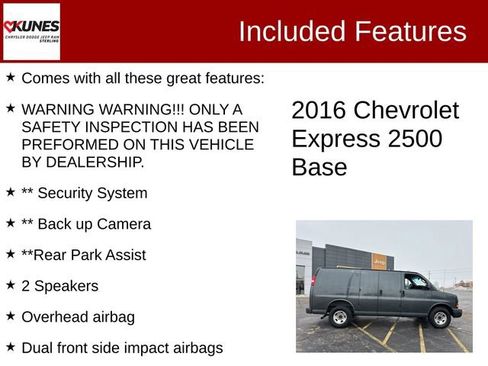Used 2016 Chevrolet Express 2500 image 2