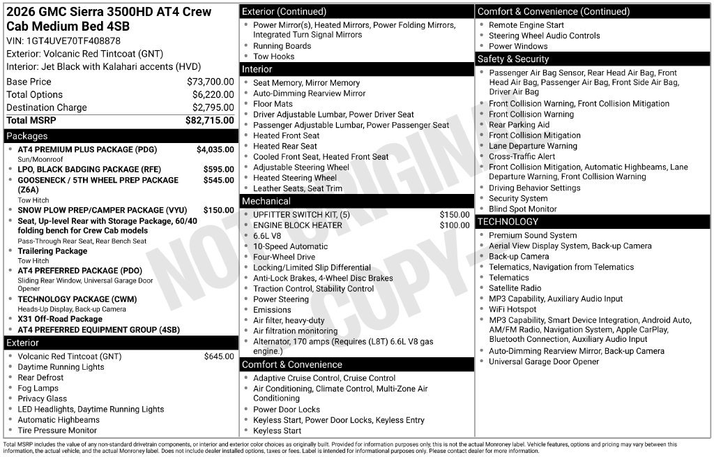 New 2026 GMC Sierra 3500 AT4 w/ AT4 Premium Plus Package AWD/4WD image 11