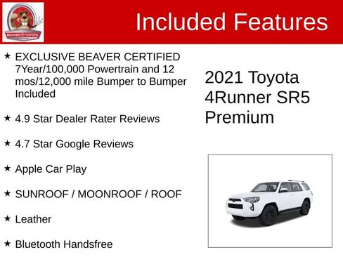 Used 2021 Toyota 4Runner SR5 Premium w/ Moonroof Package AWD/4WD image 4