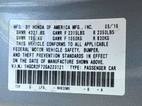 Used 2016 Honda Accord EX image 18
