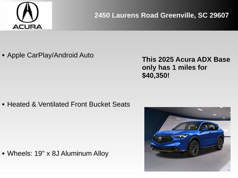 New 2025 Acura ADX A-Spec image 3