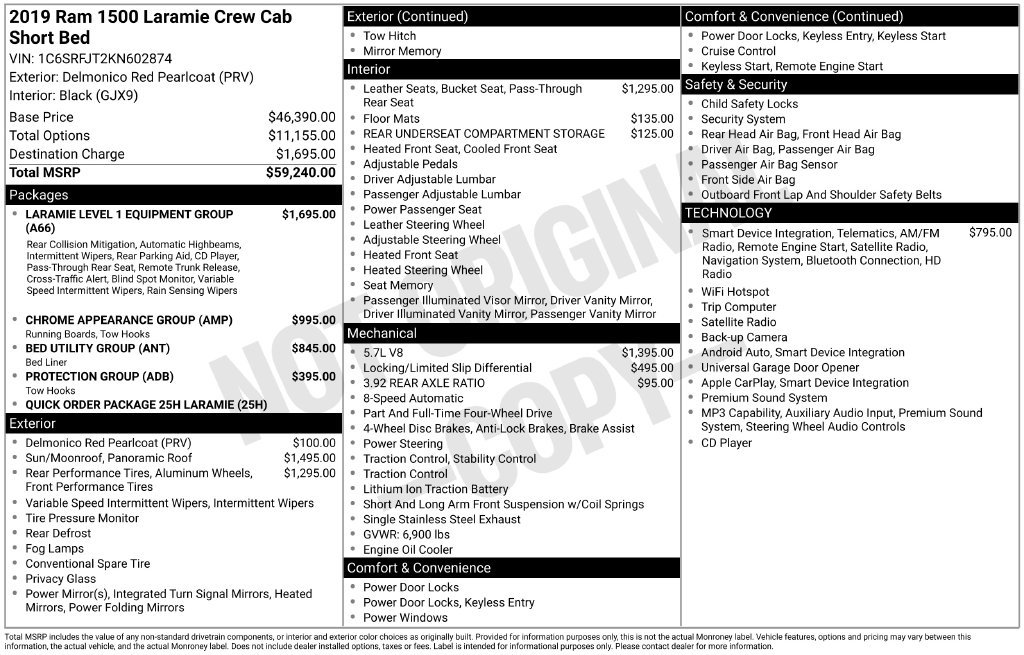 Used 2019 RAM 1500 Laramie AWD/4WD image 22