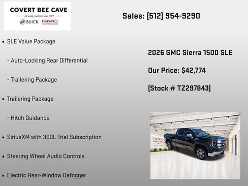 New 2026 GMC Sierra 1500 SLE w/ Preferred Package RWD image 38