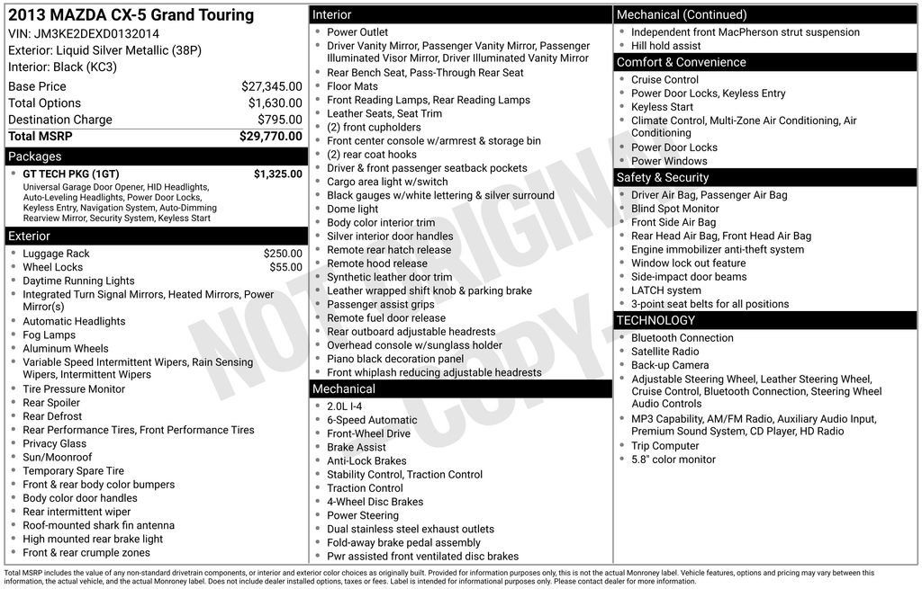 Used 2013 MAZDA CX-5 Grand Touring w/ GT Tech Pkg FWD image 4