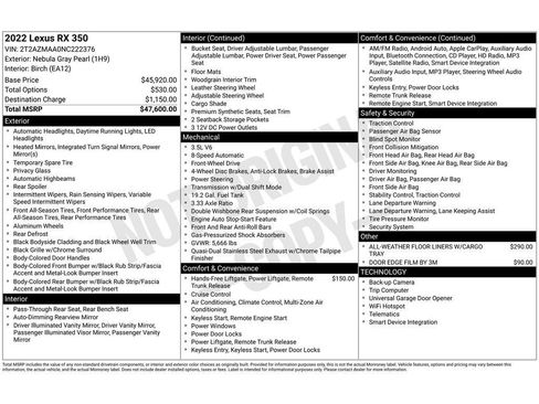 Used 2022 Lexus RX 350 FWD image 2