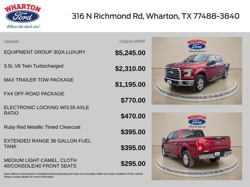 Used 2016 Ford F150 XLT w/ Equipment Group 302A Luxury AWD/4WD image 2