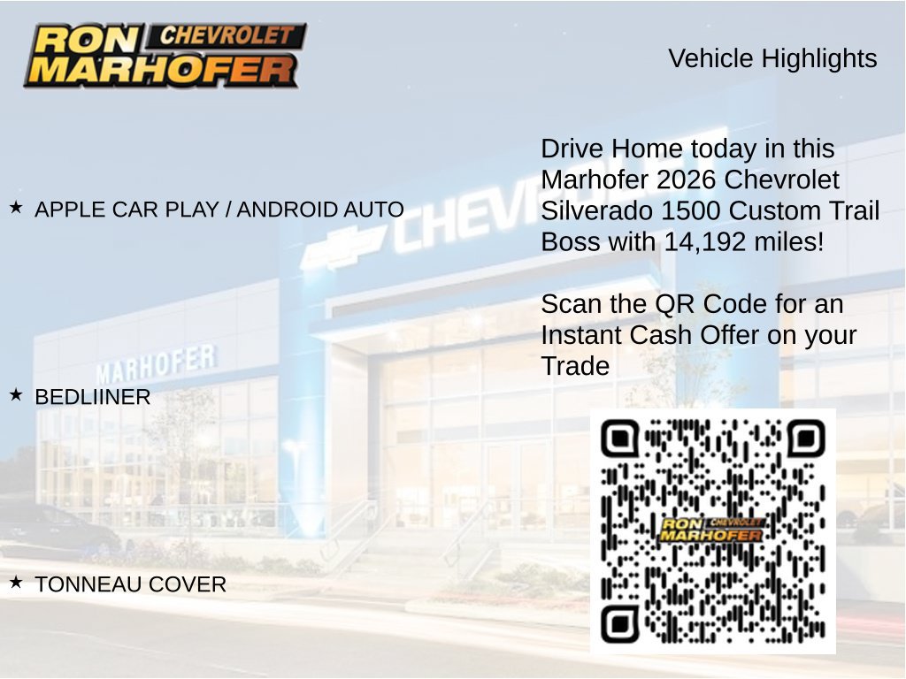 Used 2026 Chevrolet Silverado 1500 Custom Trail Boss w/ Turbomax Blackout Package AWD/4WD image 13