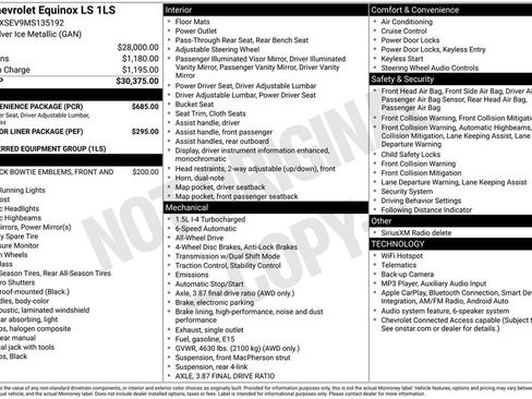 Used 2021 Chevrolet Equinox LS w/ LS Convenience Package AWD/4WD image 34