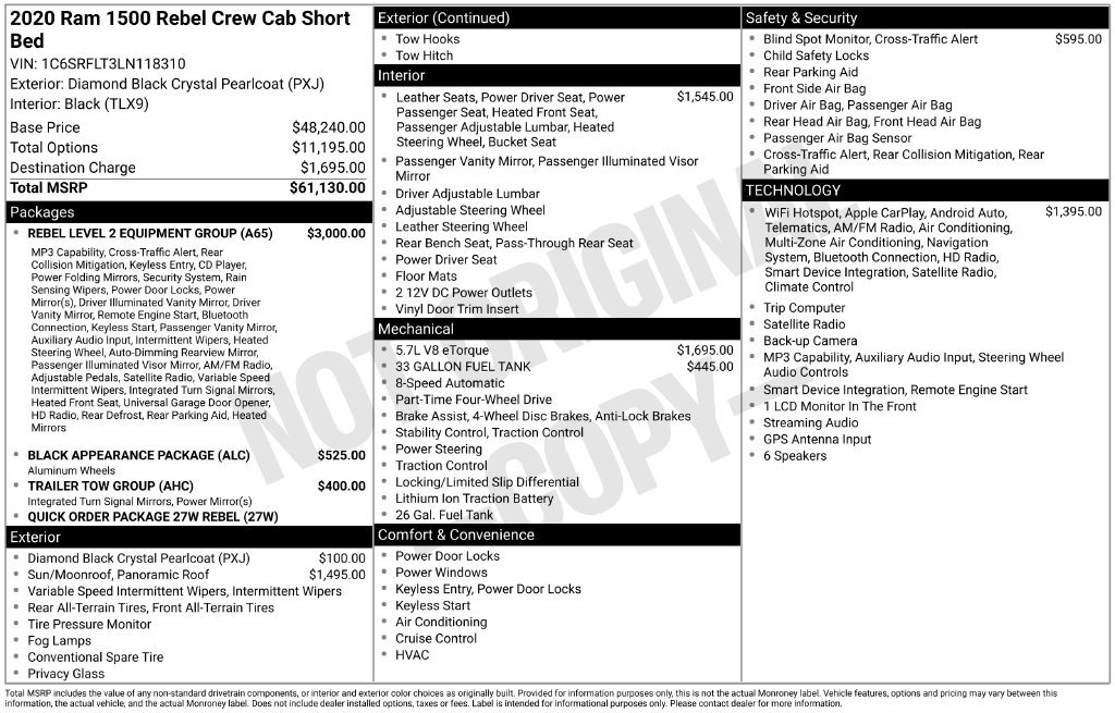 Used 2020 RAM 1500 Rebel w/ Rebel Level 2 Equipment Group AWD/4WD image 21