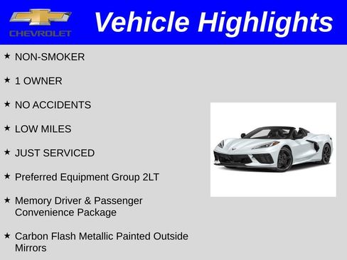 Certified 2024 Chevrolet Corvette Stingray Preferred Conv w/ 2LT RWD image 2