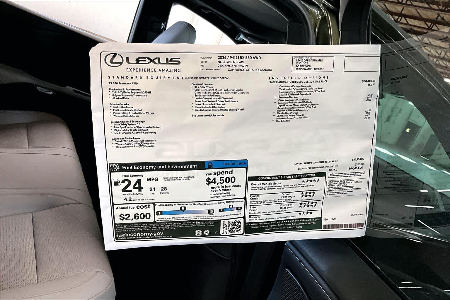 New 2026 Lexus RX 350 Premium Plus AWD/4WD image 14